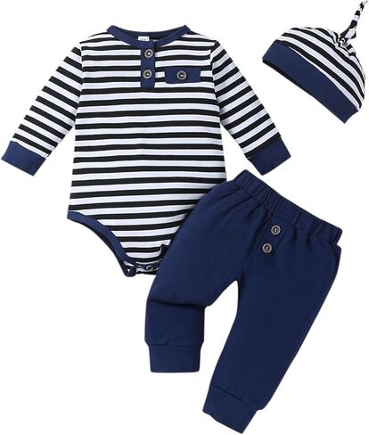 VINUOKER Preemie Newborn Baby Boy Clothes Infant boy Outfit Baby boy Little Gentlemen Outfits in Kuwait