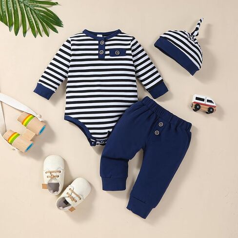 VINUOKER Preemie Newborn Baby Boy Clothes Infant boy Outfit Baby boy Little Gentlemen Outfits in Kuwait
