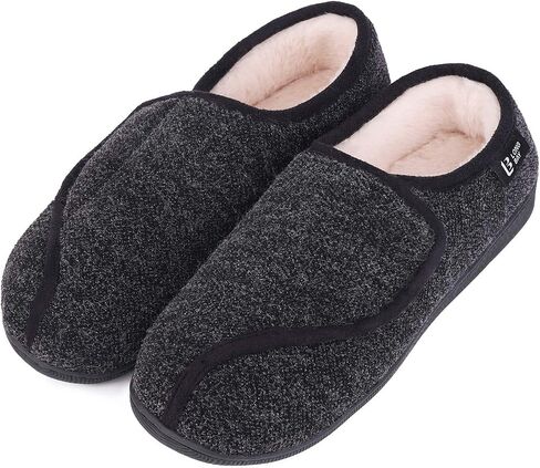 LongBay Womens House Slippers with Warm Furry Winter Diabetic Shoes Wide Width Non Slip for Elderly Orthopedic Neuropathy Indoor Outdoor in Saudi Arabia