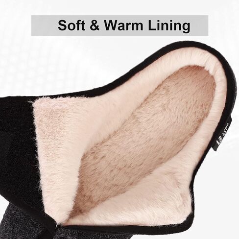 LongBay Womens House Slippers with Warm Furry Winter Diabetic Shoes Wide Width Non Slip for Elderly Orthopedic Neuropathy Indoor Outdoor in Saudi Arabia
