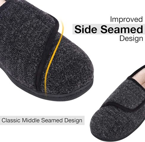 LongBay Womens House Slippers with Warm Furry Winter Diabetic Shoes Wide Width Non Slip for Elderly Orthopedic Neuropathy Indoor Outdoor in Saudi Arabia