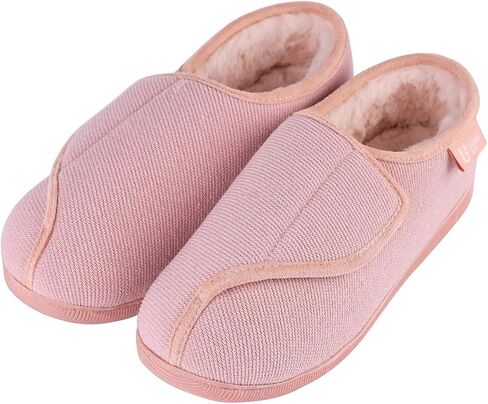 LongBay Womens House Slippers with Warm Furry Winter Diabetic Shoes Wide Width Non Slip for Elderly Orthopedic Neuropathy Indoor Outdoor in Saudi Arabia