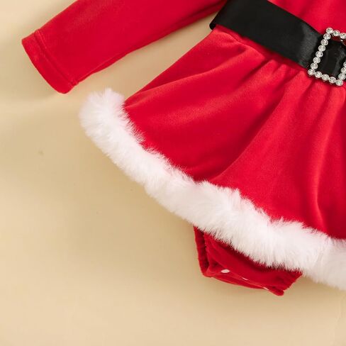 Baby Girl Christmas Dress Santa Claus Newborn Onesie Romper Dress My First Christmas Outfit Winter Clothes in Kuwait