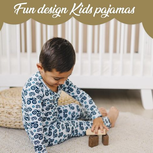 Toddler Pajamas Soft Baby Pajamas 2 Piece Sleepwear Set Toddler PJs, Viscose from bamboo (2t-5t) in Saudi Arabia