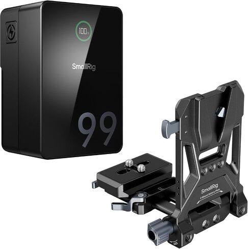 بطارية SMALLRIG V Mount VB99 Pro، بطارية صغيرة على شكل V بقدرة 99 وات/6800 مللي أمبير في الساعة مع شحن سريع PD بقدرة 100 وات USB-C، مع لوحة بطارية على شكل V، وبطارية على شكل V ولوحة لكاميرا DSLR، وكاميرا الفيديو، وحامل ثلاثي الأرجل - 5046 in Saudi Arabia