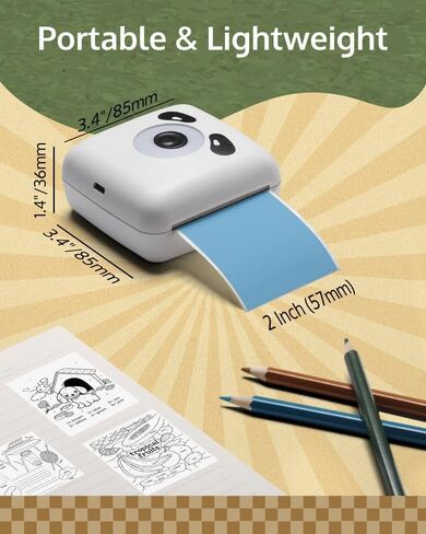 طابعة OFFNOVA الصغيرة، طابعة ملصقات بدون حبر 300 نقطة في البوصة، طابعة جيب بلوتوث مع ورق لاصق واحد، طابعة دراسة محمولة للصور والمجلات DIY، متوافقة مع الهاتف والكمبيوتر اللوحي in Kuwait