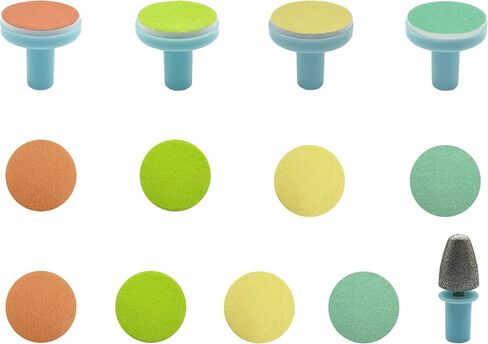 Nail File Replacement Pads 13 in 1- Baby Electric Nail Trimmer Clipper Sandpaper Pads (Assorted Pads with Blue Base) in Saudi Arabia