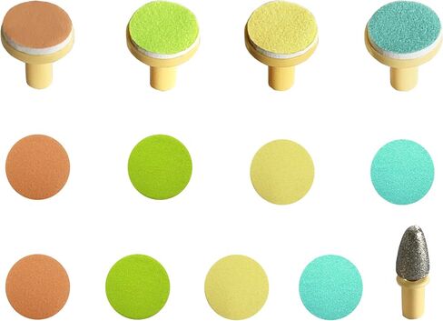 Nail File Replacement Pads 13 in 1- Baby Electric Nail Trimmer Clipper Sandpaper Pads (Assorted Pads with Blue Base) in Saudi Arabia