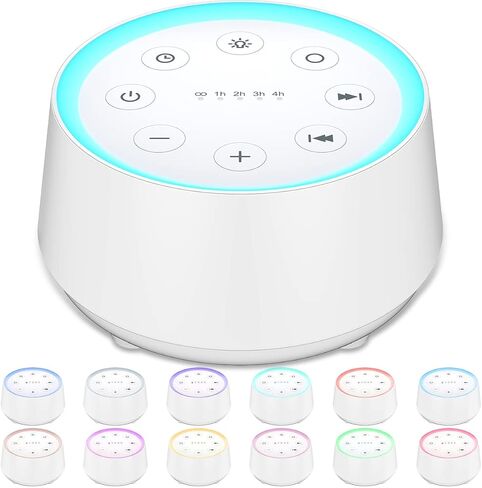 EasyHome Sleep Sound Machine White Noise Machines with 30 Soothing Sounds 12 Adjustable Night Light 10 Adjustment Brightness 32 Levels of Volume 5 Timers and Memory Function Home Travel Office in Saudi Arabia