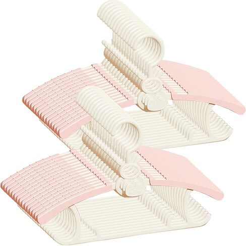 Baby Nursery Closet Hangers, 360° Swivel Hook Kids Hangers, Non-Slip Plastic Infant Hangers, 50pcs Pink 11-14.5" Adjustable Baby Clothes Hangers for Girl Boy Toddler Child Hangers in Saudi Arabia