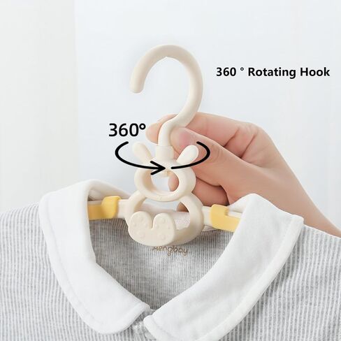 Baby Nursery Closet Hangers, 360° Swivel Hook Kids Hangers, Non-Slip Plastic Infant Hangers, 50pcs Pink 11-14.5" Adjustable Baby Clothes Hangers for Girl Boy Toddler Child Hangers in Saudi Arabia