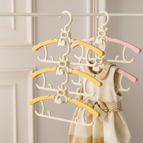 Baby Nursery Closet Hangers, 360° Swivel Hook Kids Hangers, Non-Slip Plastic Infant Hangers, 50pcs Pink 11-14.5" Adjustable Baby Clothes Hangers for Girl Boy Toddler Child Hangers in Saudi Arabia