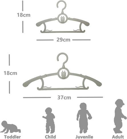Baby Nursery Closet Hangers, 360° Swivel Hook Kids Hangers, Non-Slip Plastic Infant Hangers, 50pcs Pink 11-14.5" Adjustable Baby Clothes Hangers for Girl Boy Toddler Child Hangers in Saudi Arabia