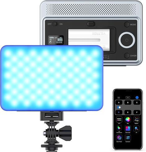 VILTROX 18W 2800K-6800K CRI 95+ On Camera LED Panel Video Light, 1800LUM Smartphone Control LED Key Light, Dimmable Photography Fill-in Lamp 10 Lighting Effects for Photography YouTube Tiktok in Saudi Arabia