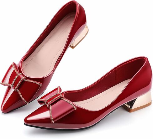 Women's Chunky Closed Toe Low Block Heels Work Pumps Comfortable Dress Wedding Shoes for Party Office in Saudi Arabia