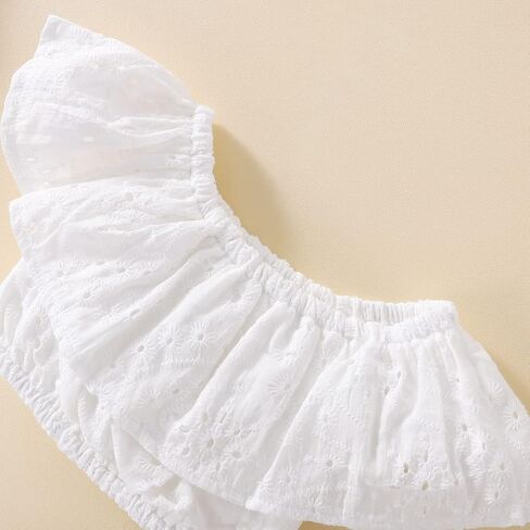 Toddler Girl Lace Ruffled Off-Shoulder Crop Tops+ Tulle Layered Skirts Little Princess Dress Clothes Set in Saudi Arabia