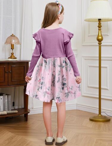 PATPAT Toddler Baby Girls Dress and Cardigan Mesh Sleeveless Playwear Dress and Ruffle Shrug with Headband in Kuwait