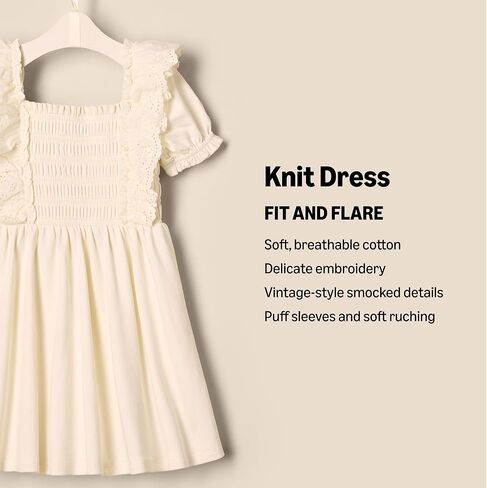 Amazon Essentials x Sofia Grainge Toddlers and Baby Girls' Embroidered Knit Dress in Kuwait