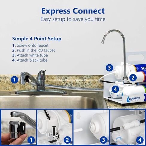 EXPRESS WATER EZRO5 Countertop Reverse Osmosis Water Filtration System, RO, White in Saudi Arabia