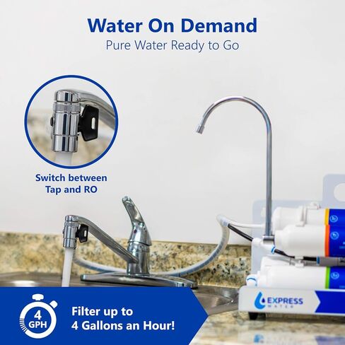 EXPRESS WATER EZRO5 Countertop Reverse Osmosis Water Filtration System, RO, White in Saudi Arabia