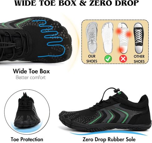 HiGropcore Hike Footwear Barefoot Shoes Womens Mens Minimalist Trail Running Shoes Wide Toe Box Zero Drop Hiking Shoes Lightweight Breathable Sneakers in Kuwait