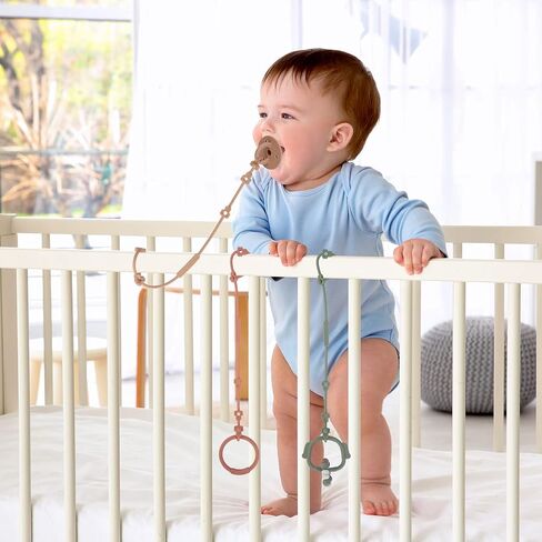Toy Safety Straps, Adjustable Stretchable Sippy Cup Straps for Strollers, High Chair, Cribs, Hanging Baskets, Car Seat, Shopping Trolley, 4 Pack, (Ether+Sage+Muted+Apricot) in Saudi Arabia