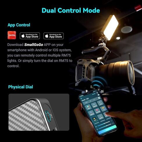 مصباح فيديو SmallRig RM75 RGB، لوحة إضاءة LED محمولة بالألوان الكاملة RGBWW، بطارية 4000 مللي أمبير في الساعة، 2500-8500K، CRI96، TLCI 98، جذب مغناطيسي وتطبيق، للتصوير الفوتوغرافي لمدونات الفيديو 3290 in Saudi Arabia