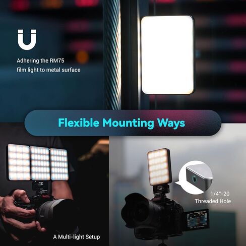 مصباح فيديو SmallRig RM75 RGB، لوحة إضاءة LED محمولة بالألوان الكاملة RGBWW، بطارية 4000 مللي أمبير في الساعة، 2500-8500K، CRI96، TLCI 98، جذب مغناطيسي وتطبيق، للتصوير الفوتوغرافي لمدونات الفيديو 3290 in Saudi Arabia