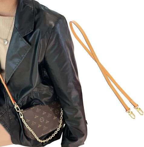 jiesinlov Vachetta Leather Replacement Crossbody Bags Strap Shoulder Straps for Multi Pochette Accessories (Width:0.43in&Length:23.6in Include Double Buckles- Beeswax) in Saudi Arabia