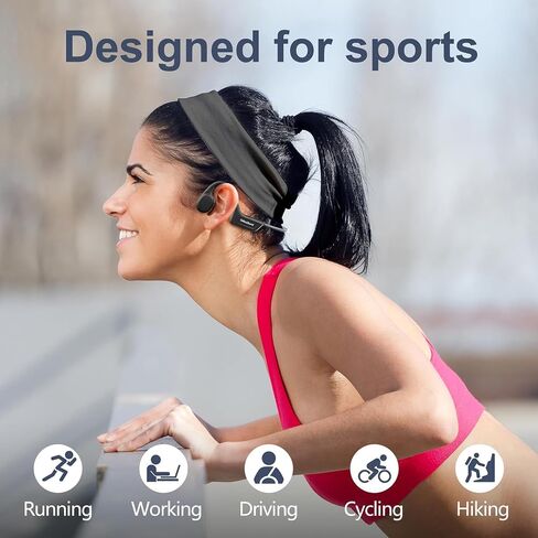 Bone Conduction Headphones,IPX7 Waterproof Wireless Running Earbuds,Open Ear Headphones Bluetooth 5.3 with Mic,10H Playtime for Running,Cycling,Hiking,Gym,Workout. (Gray) in Saudi Arabia
