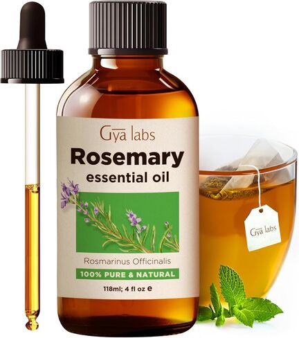 Gya Labs Peppermint Essential Oil for Diffuser & Hair - Huge 4 Fl Oz - 100% Pure Natural Peppermint Mint Oil for Skin, Body - with Herbal Tea, Mint Tea & Mint Caffeine Free Tea in Saudi Arabia
