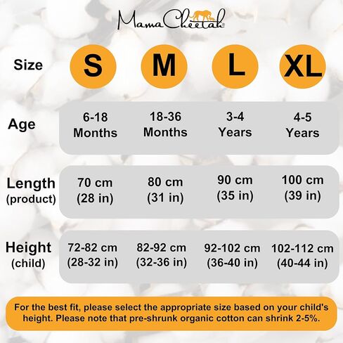Mama Cheetah Toddler Sleep Sack with Feet, Long Sleeve 1.0 TOG Organic Cotton Baby Sleeping Bag with Legs, Wearable Blanket for Walkers w/ 2-Way Zipper, Toddler Blanket for Girls & Boys 4-5T in Kuwait