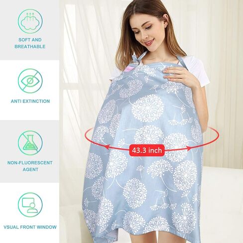 Breastfeeding Nursing Cover,Soft Breathable Cotton Privacy Nursing Apron,Large Size Full Coverage Breast Feeding Infant Wrap in Saudi Arabia