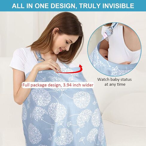 Breastfeeding Nursing Cover,Soft Breathable Cotton Privacy Nursing Apron,Large Size Full Coverage Breast Feeding Infant Wrap in Saudi Arabia