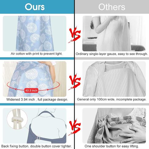 Breastfeeding Nursing Cover,Soft Breathable Cotton Privacy Nursing Apron,Large Size Full Coverage Breast Feeding Infant Wrap in Saudi Arabia