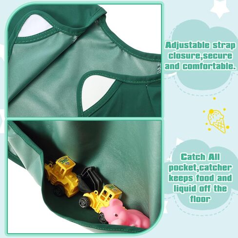 Jeyiour 6 Pack Long Sleeve Baby Bibs Mess Proof Bib Washable Feeding Bib Waterproof Smock Bib for Infant Toddler 6-24 Months in Saudi Arabia