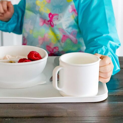 وعاء التعلم للبراعم الخضراء | يساعد الطفل على تطوير مهارات الأكل المستقلة | سيليكون مقاوم للحرارة، قاعدة كوب شفط مع عروة سهلة التحرير، 3 أقسام محددة لقياس الأجزاء، آمنة للاستخدام في غسالة الأطباق in Kuwait