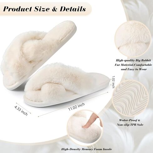 6 Pairs Bridesmaid Slippers Bulk, White Fuzzy Slippers for Women Fluffy Cozy Open Toe Soft Bride Slipper Wedding Ladies Furry House Shoes in Kuwait