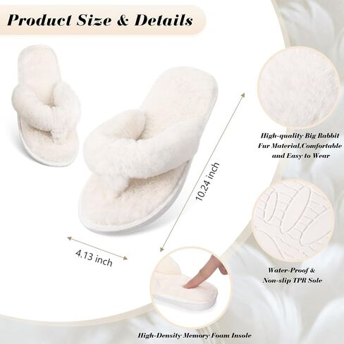 6 Pairs Bridesmaid Slippers Bulk, White Fuzzy Slippers for Women Fluffy Cozy Open Toe Soft Bride Slipper Wedding Ladies Furry House Shoes in Kuwait