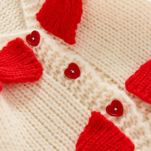 Baby Sweater Cardigan 3D Bow Cable-Knit Spring Coat Long Sleeve Button Up V-Neck Cardigan for Baby Girl Warm Coat in Kuwait