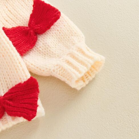 Baby Sweater Cardigan 3D Bow Cable-Knit Spring Coat Long Sleeve Button Up V-Neck Cardigan for Baby Girl Warm Coat in Kuwait
