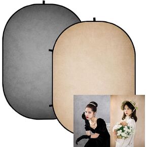Kate Gray Pop up Backdrop Beige Collapsible Backdrops for Photography Vintage Studio Portable Backdrop for Vedio Shooting, 5x6.5ft