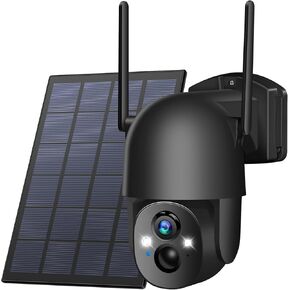 Solar Security Cameras Wireless Outdoor, Wireless Cameras for Home/Outdoor Security, 355°PTZ, 3MP 2K FHD WiFi Camera with Spotlight, Motion Detection, Siren, Color Night Vision, SD/Cloud