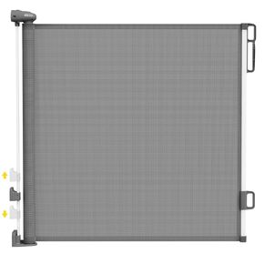 Babepai Retractable Baby Gates for Stairs, Dog Gates for Doorways, Mesh Baby Gate Extends to 54" Wide 34" Tall, Pet Gate Indoor Use for Hallways, Porch, Patio, Outdoor - Gray