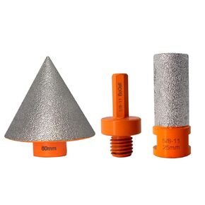 Diamond Beveling Chamfer Bits 82mm x 5/8-11 Thread Finger Milling Bits for Enlarging,Trimming The Existing Holes in Tile Marble Granite Ceramic Countersink Drill Bits