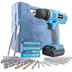 Hi-Spec Drill 50 Piece 12V Pink Drill Driver & Multi Bit Set. High Speed Cordless & Rechargeable Electric Power Drills & Screwdriver for Household DIY. Complete in a Carry Case