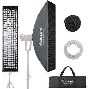Aputure Light Box Rectangle Softbox with Grid for Portraits Product Photography Video Shooting for Amaran 60c/60x 200/100d, Aputure LS 300d II 300x 600d pro 120d ii LED Video Light (30X120)