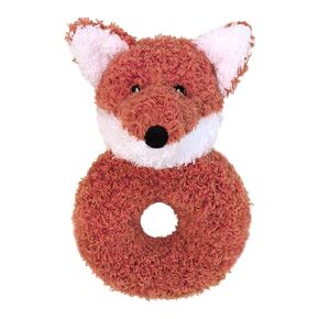 Baby Fox Soft Rattle Toy, Plush Fox Infant Shaker Rattle Easy-Grasp Stuffed Animal Toy, Gifts for Newborns Babies Toddlers Boys Girls, Orange, 6 Inches