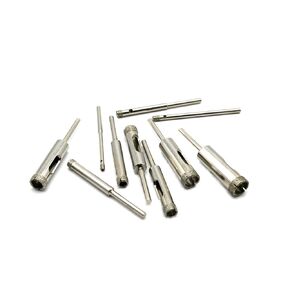 TEMO 10 pc 1/8 to 1/2 Inch Premium Diamond Coated Drill Hole Saw 1/8 Inch Shank for Dremel Rotary Tools