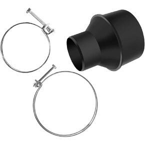POWERTEC 70149V 4 Inch Dust Control Flex Cuff with Steel Hose Clamps, Hose Connector Rubber Cuff Coupler for Woodworking Dust Collection Fittings, Dust Collector Accessories & Machinery, 1pk